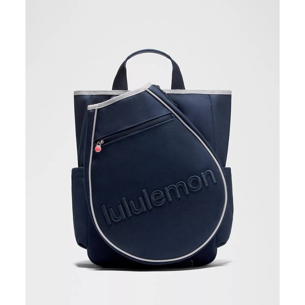 Lululemon Racket Bag Backpack Tote Blue White Cotton Canvas Convertible 19L NEW - Picture 4 of 16
